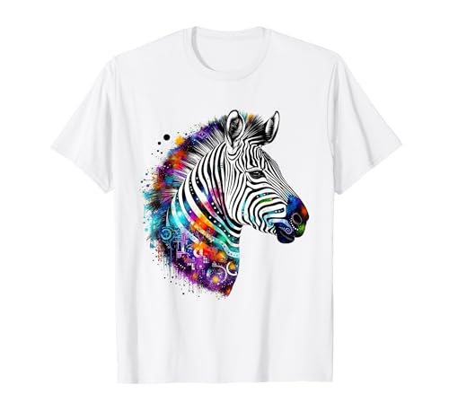Zebra Kunst - Bunt Tierliebhaber Zoo Tier Zebra T-Shirt