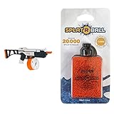 SplatRball SRB1200 Full Auto Rechargeable Battery Powered Water Bead Gel Ball Blaster Kit & 20K Orange Ammo. Certified, Compatible with The SRB1200, SRB400-SUB, and SRB400