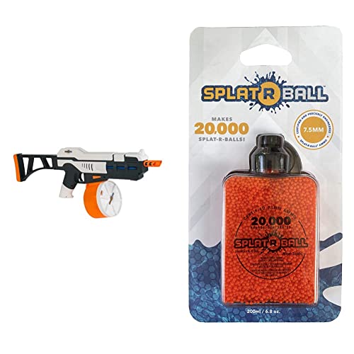 SplatRball SRB1200 Full Auto Rechargeable Battery Powered Water Bead Gel Ball Blaster Kit & 20K Orange Ammo. Certified, Compatible with The SRB1200, SRB400-SUB, and SRB400