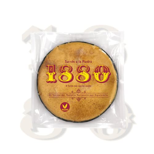 1880 - Torta Turrón 'A la Piedra', Producto Artesano y Tradicional 'Rilsan', Con Almendra Tostada y Aroma de Canela, Calidad Suprema, 250 gramos