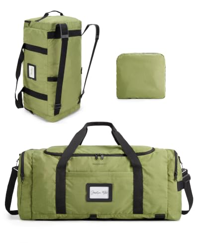 Image of BAGSAMRT 85L Foldable Travel Duffle, Large Holdall Bag for Weekend Gym