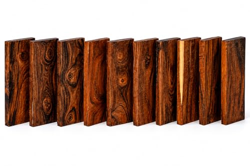 IECAP LLC Desert Ironwood Blanks 5 1/8 x 1 1/4 x 3/8 in Pack of 10 Exotic Hardwood Lumber Blocks Premium Wood Turning Blanks for Knife Handles Pen Making Carving DIY Woodworking & Crafts