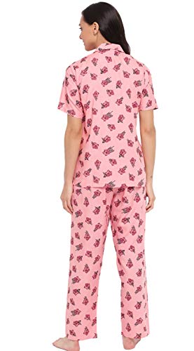 Image of Two Dots Women's Cotton Floral Shirt and Pyjama Set Pack of 1