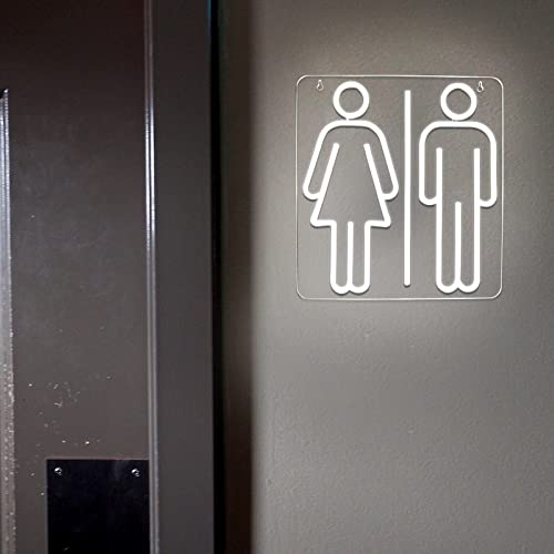 Image of Toilets Neon Signs for Wall Decor Neon Lights for Bedroom Led Business Signs Suitable for Washroom Restroom Christmas Birthday Party Unique Gift for Lover, 5V Power Adapter, 13*12 Inch(White)