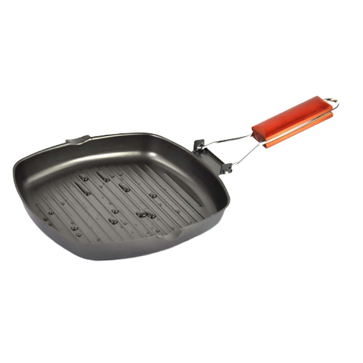 VINTORKY Square Pot Non-stick Steak Frying Design Iron Material Foldable for Cooking Essential