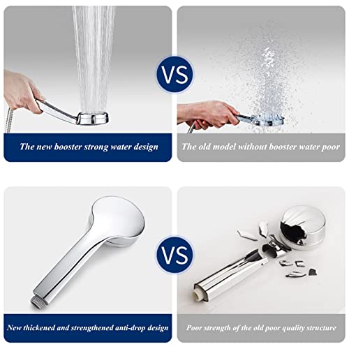 Tête de douche haute pression acier inoxydable avec douchette main lavable
