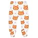 Yuiboo Baby Pjs Bottoms with Feet Coveralls Cotton Loose-Fit Pants with Feet for Infant Baby Boys Girls Cat Face Orange