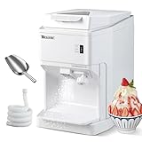 Vtsmax 110V Electric Ice Crusher Shaver, 350W Shaver Snow Cone Machine, Thickness Adjustable Ice Shaving Machine 440LBs/hr Rotate Speed & Strong...