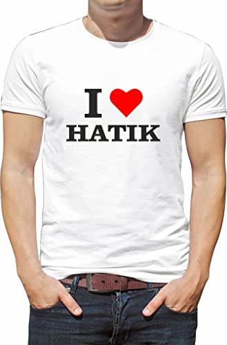 Photo de Générique T Shirt Personnaliser Chanteur i Love hatik N138 (M, Blanc)
