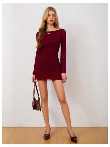 Image of MakeMeChic Women's Cheetah Print Mini Dress Y2k Bell Sleeve Leopard Print Dress Going Out Outfits