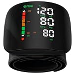 Wrist Blood Pressure Monitor with Led Touch Screen -Adjustable Wrist Blood Pressure Cuff from 5.3 inches to 7.6 inches,Rechargeable Wrist Bp Monitor with 99x2 Reading Memory and Carrying Case(Black)
