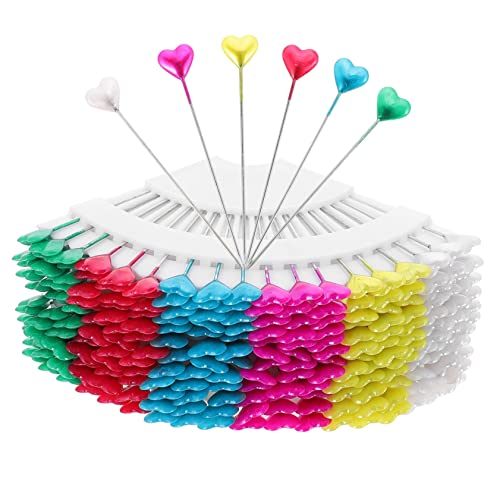DOITOOL Heart Shape Pearl Bead Needles 216pcs Sewing Pins Dressmaking Crafting Pins Big Eye for DIY and Decorative Work