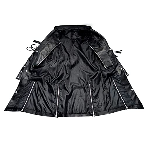 Premium Wears Men's Steampunk Gothic Coat- Punk Rave Poison Black Faux Leather Military Coat Jacket (X-Large, Black) #TOP7