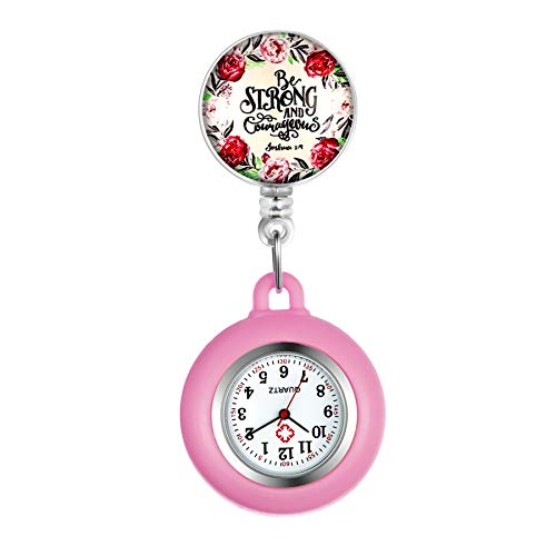 Rofusn Montre à Gousset Infirmière en Silicone avec Broche Électrocardiogramme Montres d'infirmière avec Trotteuse,Cadeau pour Les Médecins et Infirmières,11 Types Disponible Cover