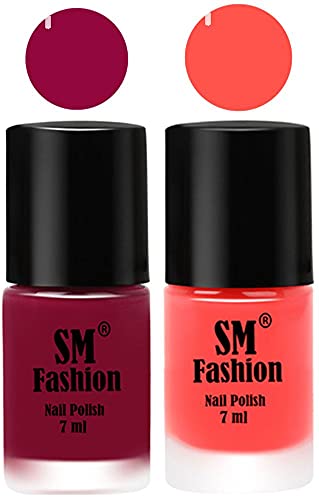 Image of Long Lasting Nail Polish | Nail Paint Combo 7 ml Each) - Set of 2 Cherry Blossom-Baby Pink