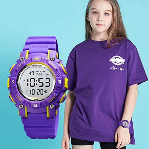 Reloj digital niños resistente a salpicaduras con alarma para evitar retrasos escolares 2