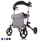 Vive Mobility Rollator Walker - Folding 4 Wheel Medical Rolling Walker with Seat & Bag - Mobility...