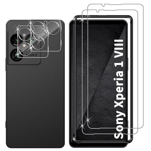 Lutree Verre Trempé pour Sony Xperia 1 VIII, 2+2 Pièces Protection écran + Caméra Arrière...