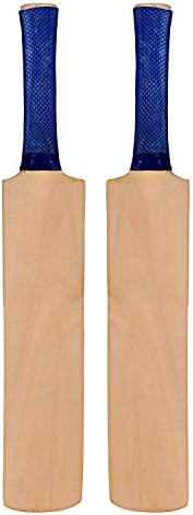 Grazzo Cricket Set of 2 Autograph Bats Rubber Grip Wood Beige - Miniature 12 inch