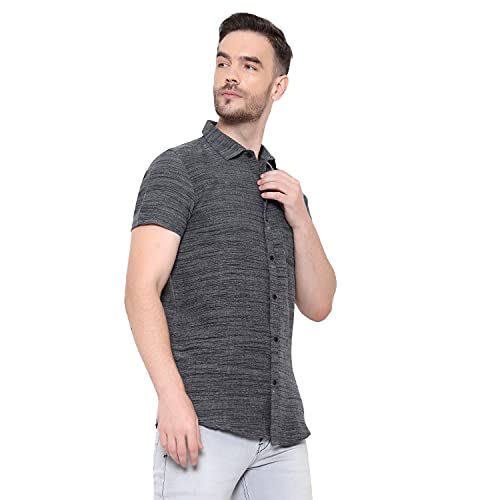 Image of LATEST CHIKAN Men's Cotton Blend Textured Half Sleeves Shirt