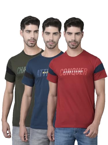 Image of Dollar Cotton Rich Fabric Solid Men's T-Shirt | Fashionable Prints | Embossed Logo Branding | Wide Array of Attractive Colours |