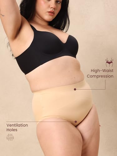 Image of Krvvy All-Day Control Tummy Tucker Shaper for Women | Seamless High-Waist Shapewear with Targeted Belly Fat Compression | Super Stretch Fabric | Lightweight,Odourless & Comfort for Upto 12 Hrs