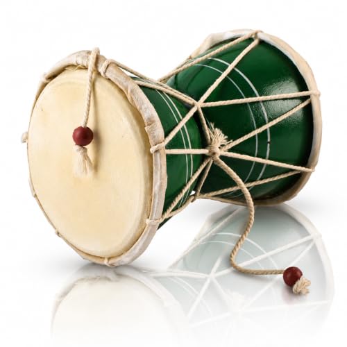 5 Inch Small Handmade Traditional Authentic Wooden & Leather Classical Indian Folk Dumroo Damroo...