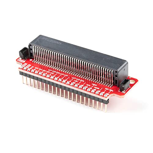 SparkFun Qwiic Compatible with Micro:bit Breakout (with Headers)- Expands The Capabilities - Fits Edge Connector- Broken Out 21 GPIO pins to Mail headers- 2X Connectors