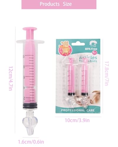 Image of Syringe Nasal Irrigator,10ml Nasal Irrigator Portable Infant Nose Cleaner Nose Aspirator for Baby Fast All Natural Relief-Nasal Irrigation /Nasal Spray（Pink）