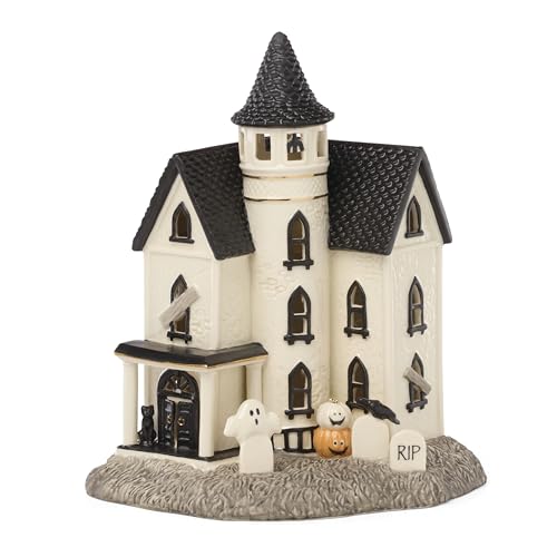 Lenox Vintage Halloween Light-Up Manor Figurine, 8.25-Inch, Porcelain Haunted House,