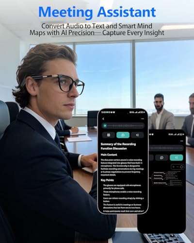 Image of Al Smart Glasses for Men Women with Real-Time Translation | Color-Change Lens, Music & Calls w /Bluetooth 5.4, Al Voice & Meeting Assistant, Lightweight & Comfortable, Thin Temples