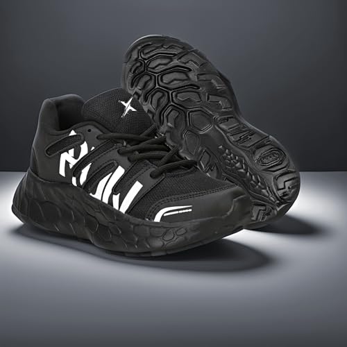 Image of Kraasa Men's Lace Up Running Shoes Comfortable Ultra Light Breathable Non Slip Walking Shoes Casual Fashion Sneakers