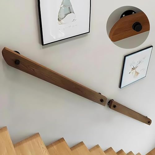 Rambarde d'escalier en bois mural avec kit complet