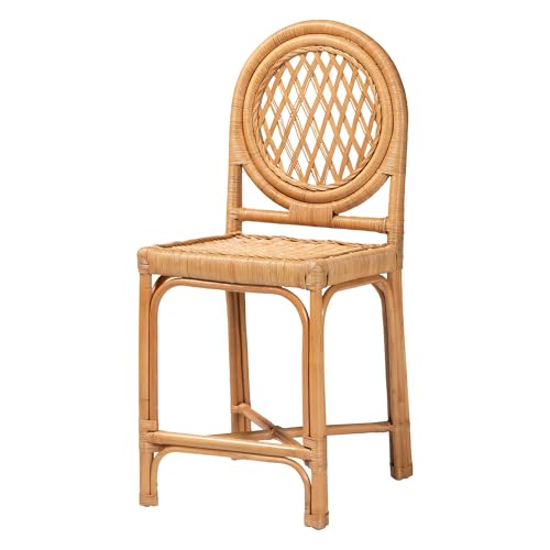Silla Butaco Oxford de Ratán Natural Bali & Pari, con Espaldar Redondo y Diseño de Celosía Abierta, Altura para Isla, Individual miniatura 5