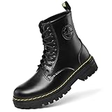 [VimLex] バイクシューズ メンズ 厚底 ライディングブーツ ライダーブ ーツ ハ イカット バ イ ク用 ライディングシュ ーズ 厚底 大人用 オートバ イ カジュアルシュ ーズ 滑り止め 耐磨耗性 バイク用品 (ブラック,25.0 cm)