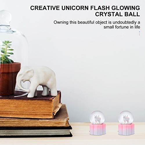 Amosfun Unicórnio de Cristal Luz da Noite Bola Fada Luz Lâmpada LED Rosa Unicorn Toy Kids Berçário Q