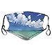 Produktbild Anti Bacterial Face Pollution Mask,Island Sea Life Wavy Vivid Open Sunny Sea Shore Sand Beach Theme Art Print Image,Half Face Mouth-Muffle Anti Dust Mask,Kids Size:S
