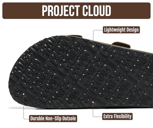 Image of Project Cloud Mens Sandals, 100% Genuine Leather Mens Slides (Heritage)