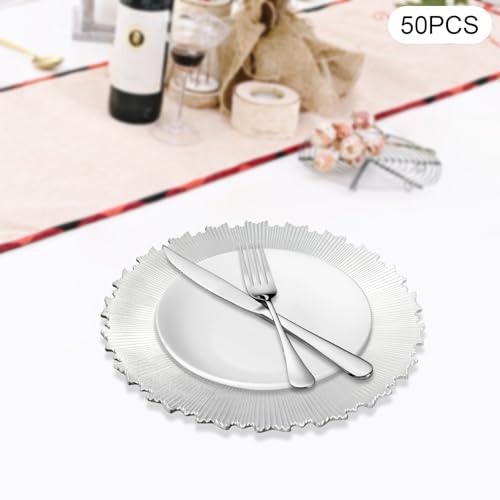 Set de 50 platos cargadores redondos de 13 pulgadas miniatura 4