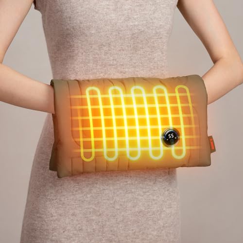 JISULIFE Hand Warmers Rechargeable, Foldable Hand Warmer Pouch with 10000mAh Power Bank, 6 Heating Levels, Fast Heating Pad Waterless, Suitable as Gifts for Camping, Hiking - Green