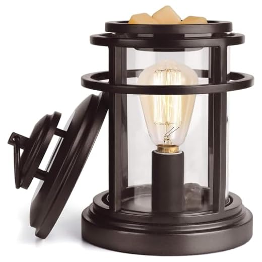 SALKING Electric Wax Warmer - Metal Wax Melt Warmer with Lavender Scented Wax,Candle Wax Burner Fragrance Warmer and 2 Edison Bulbs, Wax Warmer for Home Decor Office,Birthday Gifts for Women