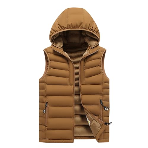 Gilet sans manches ajusté homme à capuche amovible veste légère décontractée