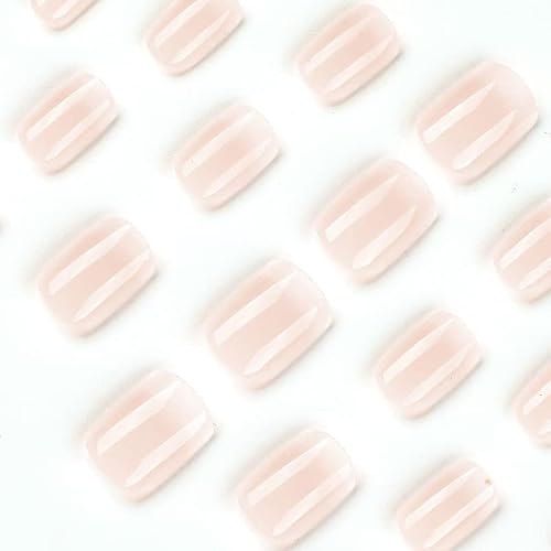Extra Short Press on Nails French Gradient Fake Nails Small Acrylic Nails Petite False Nails with Nude Designs Best Press on Nails Gloss Artificial Nails for Women Girls Manicure