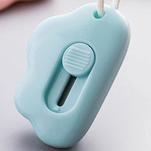 Qaqe Mini Cloud Portable Box Cutter,Retractable Utility Knife, Diy Small Retractable Blue One-Size #TOP4