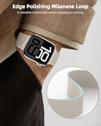 Higgs Strap Compatible with Apple Watch Straps 42mm 46mm 45mm 44mm 41mm 40mm 38mm 49mm for Women Men, Dual Magnetic Adjustable Metal Band for iWatch Series 11 10 9 8 7 6 5 4 SE Ultra 3 2 1 - Image 3