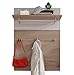 Produktbild trendteam smart living Garderobe Gardrobenpaneel Campus, 80 x 109 x 30 cm in Eiche San Remo Hell Dekor, Absetzung Weiß mit Ablageboden und fünf Kleiderhaken