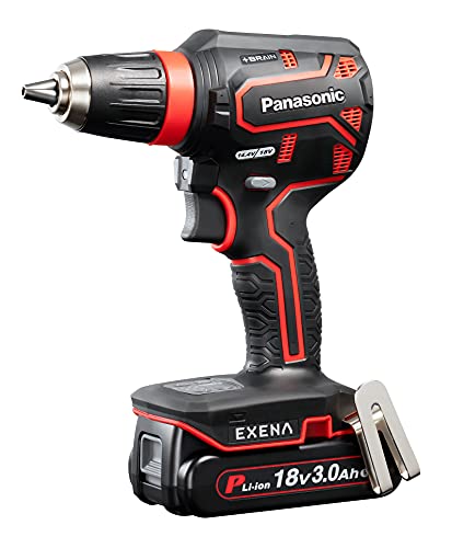 パナソニック(Panasonic) 充電ドリルドライバー 18V 3.0Ah電池パック×2個/充電器/収納ケース付 EXENA デュアル (14.4V/18V対応)+BRAIN 電子クラッチ搭載 Pシリーズ EZ1DD1N18D-R レッド 1枚目