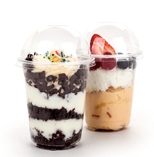 Image of Golden Apple Cup series, 12oz-50sets Plastic clear cups with Dome lid no hole