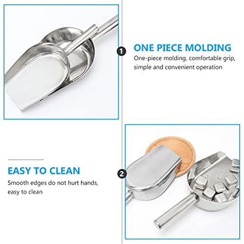 BESTonZON 2 Stücke Eisschaufel Edelstahl Schaufel Mehlschaufel Futterschaufel Abfüllschaufel Teeschaufel Abwiegeshaufel Sackschaufel für Mehl Buffet Süßigkeiten Pommes Küche Werkzeuge - Image 4