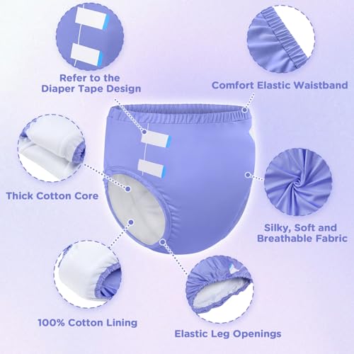 Image of Littleforbig Soft Silky Underwear Comfortable Washable Reusable Primary Comfort Cloth Adult Training Pants